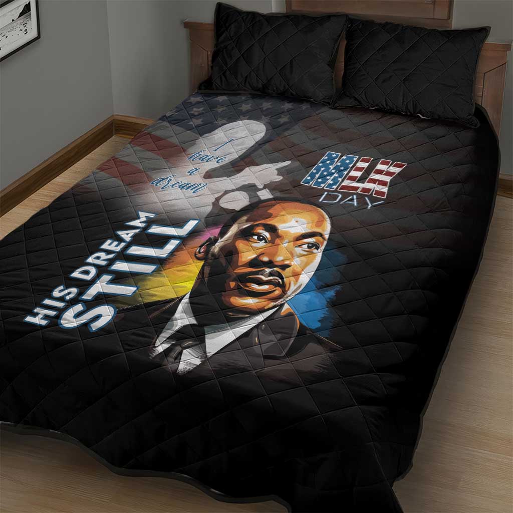 Black Americans Happy MLK Day Quilt Bed Set I Have A Dream