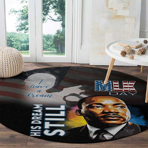 Black Americans Happy MLK Day Round Carpet I Have A Dream