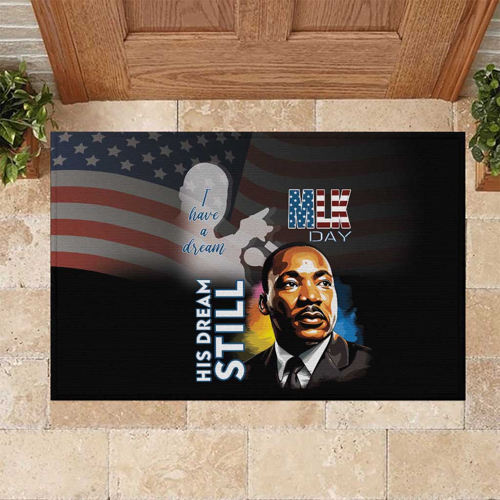 Black Americans Happy MLK Day Rubber Doormat I Have A Dream