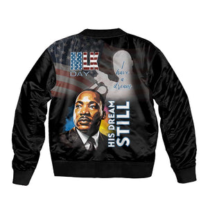 Black Americans Happy MLK Day Sleeve Zip Bomber Jacket I Have A Dream