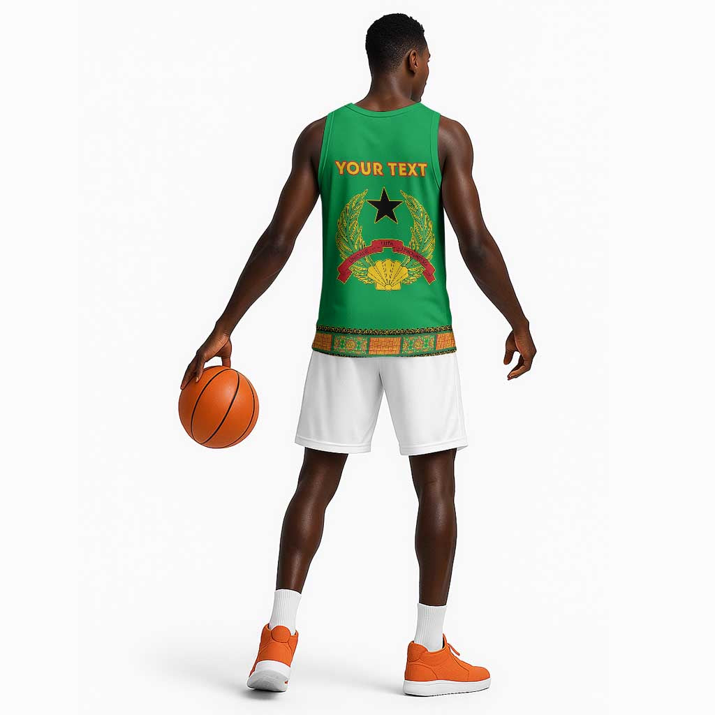 Personalised Afro Guinea Bissau Basketball Jersey Dashiki With Coat Of Arms LT15