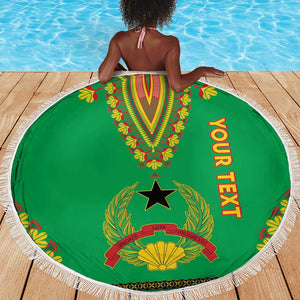 Personalised Afro Guinea Bissau Beach Blanket Dashiki With Coat Of Arms