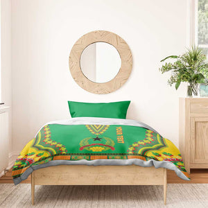 Personalised Afro Guinea Bissau Bedding Set Dashiki With Coat Of Arms