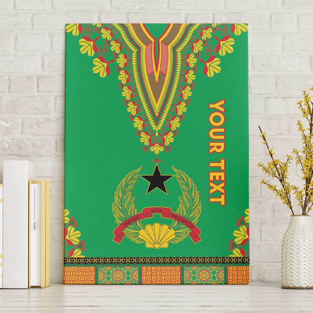 Personalised Afro Guinea Bissau Canvas Wall Art Dashiki With Coat Of Arms