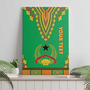 Personalised Afro Guinea Bissau Canvas Wall Art Dashiki With Coat Of Arms