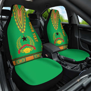 Personalised Afro Guinea Bissau Car Seat Cover Dashiki With Coat Of Arms