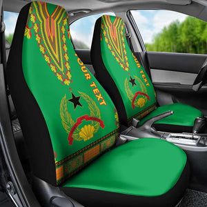 Personalised Afro Guinea Bissau Car Seat Cover Dashiki With Coat Of Arms