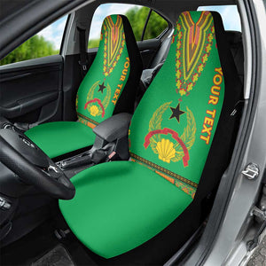 Personalised Afro Guinea Bissau Car Seat Cover Dashiki With Coat Of Arms