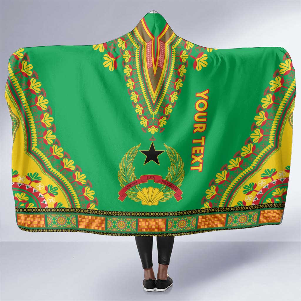 Personalised Afro Guinea Bissau Hooded Blanket Dashiki With Coat Of Arms