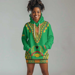 Personalised Afro Guinea Bissau Hoodie Dress Dashiki With Coat Of Arms