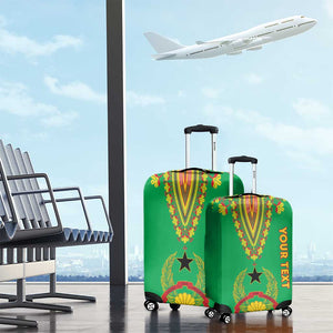 Personalised Afro Guinea Bissau Luggage Cover Dashiki With Coat Of Arms