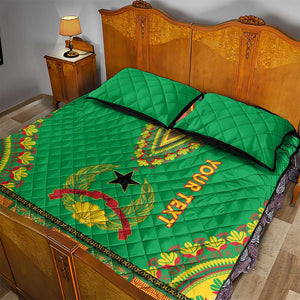 Personalised Afro Guinea Bissau Quilt Bed Set Dashiki With Coat Of Arms