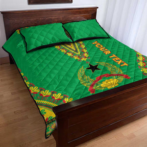 Personalised Afro Guinea Bissau Quilt Bed Set Dashiki With Coat Of Arms