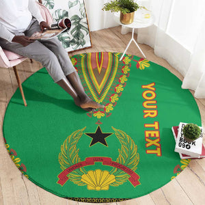 Personalised Afro Guinea Bissau Round Carpet Dashiki With Coat Of Arms