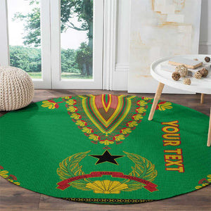 Personalised Afro Guinea Bissau Round Carpet Dashiki With Coat Of Arms