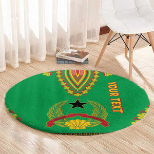 Personalised Afro Guinea Bissau Round Carpet Dashiki With Coat Of Arms