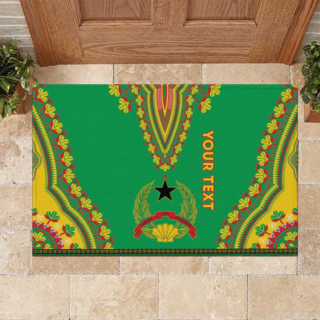 Personalised Afro Guinea Bissau Rubber Doormat Dashiki With Coat Of Arms