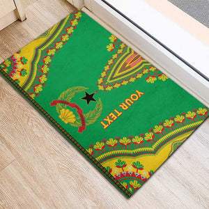 Personalised Afro Guinea Bissau Rubber Doormat Dashiki With Coat Of Arms