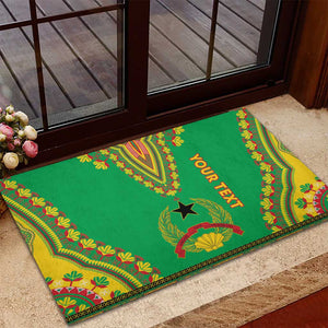 Personalised Afro Guinea Bissau Rubber Doormat Dashiki With Coat Of Arms