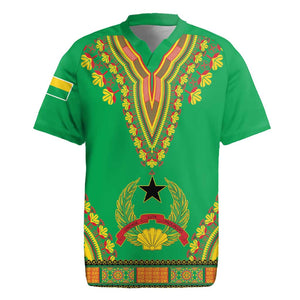 Personalised Afro Guinea Bissau Rugby Jersey Dashiki With Coat Of Arms