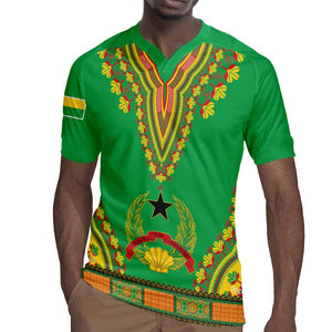 Personalised Afro Guinea Bissau Rugby Jersey Dashiki With Coat Of Arms