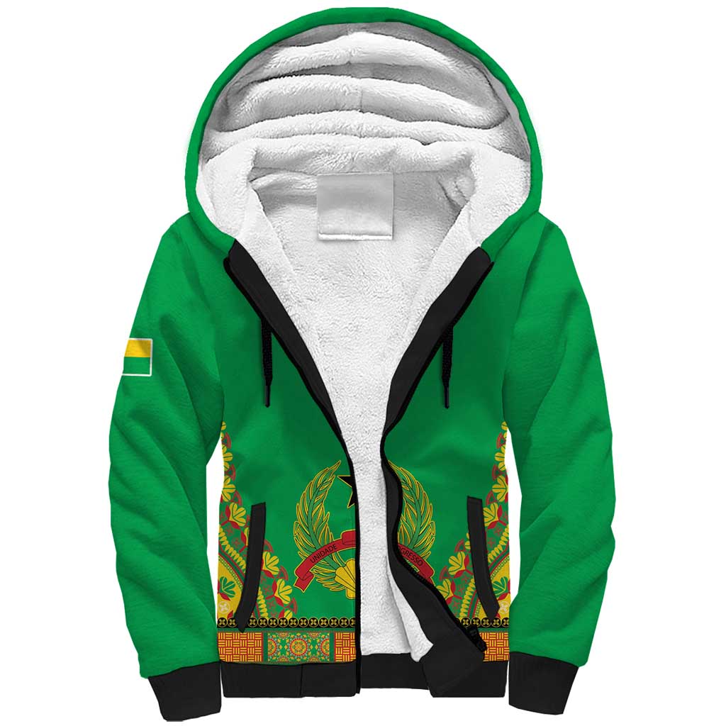 Personalised Afro Guinea Bissau Sherpa Hoodie Dashiki With Coat Of Arms