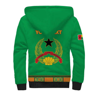 Personalised Afro Guinea Bissau Sherpa Hoodie Dashiki With Coat Of Arms