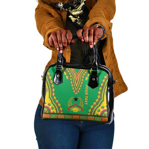 Personalised Afro Guinea Bissau Shoulder Handbag Dashiki With Coat Of Arms