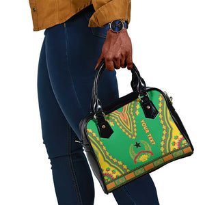 Personalised Afro Guinea Bissau Shoulder Handbag Dashiki With Coat Of Arms