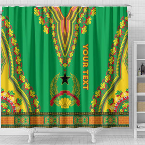 Personalised Afro Guinea Bissau Shower Curtain Dashiki With Coat Of Arms