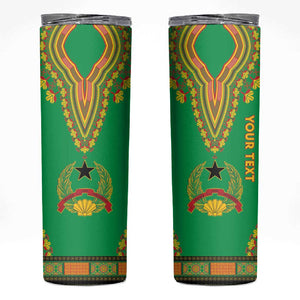 Personalised Afro Guinea Bissau Skinny Tumbler Dashiki With Coat Of Arms