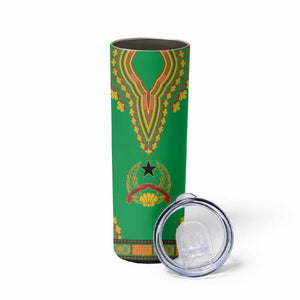 Personalised Afro Guinea Bissau Skinny Tumbler Dashiki With Coat Of Arms