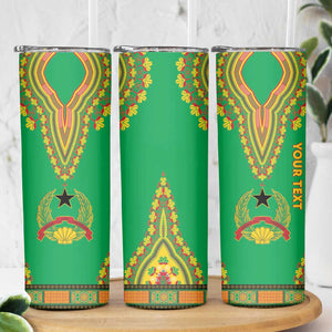 Personalised Afro Guinea Bissau Skinny Tumbler Dashiki With Coat Of Arms