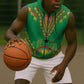 Personalised Afro Guinea Bissau Sleeveless Zip Hoodie Dashiki With Coat Of Arms - African Pride