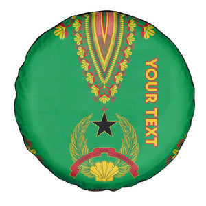 Personalised Afro Guinea Bissau Spare Tire Cover Dashiki With Coat Of Arms