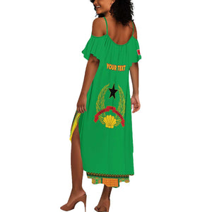 Personalised Afro Guinea Bissau Summer Maxi Dress Dashiki With Coat Of Arms