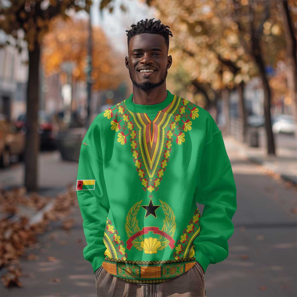 Personalised Afro Guinea Bissau Sweatshirt Dashiki With Coat Of Arms