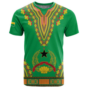 Personalised Afro Guinea Bissau T shirt Dashiki With Coat Of Arms