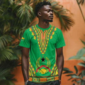 Personalised Afro Guinea Bissau T shirt Dashiki With Coat Of Arms