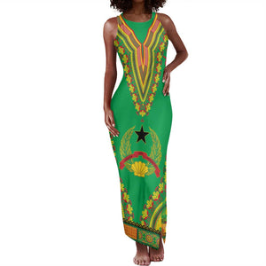 Personalised Afro Guinea Bissau Tank Maxi Dress Dashiki With Coat Of Arms