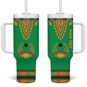 Personalised Afro Guinea Bissau Tumbler With Handle Dashiki With Coat Of Arms