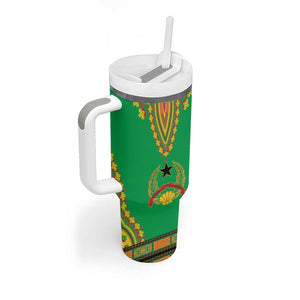 Personalised Afro Guinea Bissau Tumbler With Handle Dashiki With Coat Of Arms