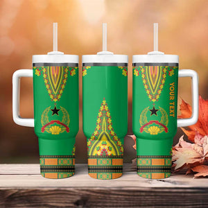 Personalised Afro Guinea Bissau Tumbler With Handle Dashiki With Coat Of Arms