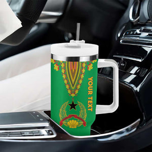 Personalised Afro Guinea Bissau Tumbler With Handle Dashiki With Coat Of Arms