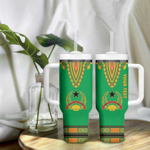 Personalised Afro Guinea Bissau Tumbler With Handle Dashiki With Coat Of Arms