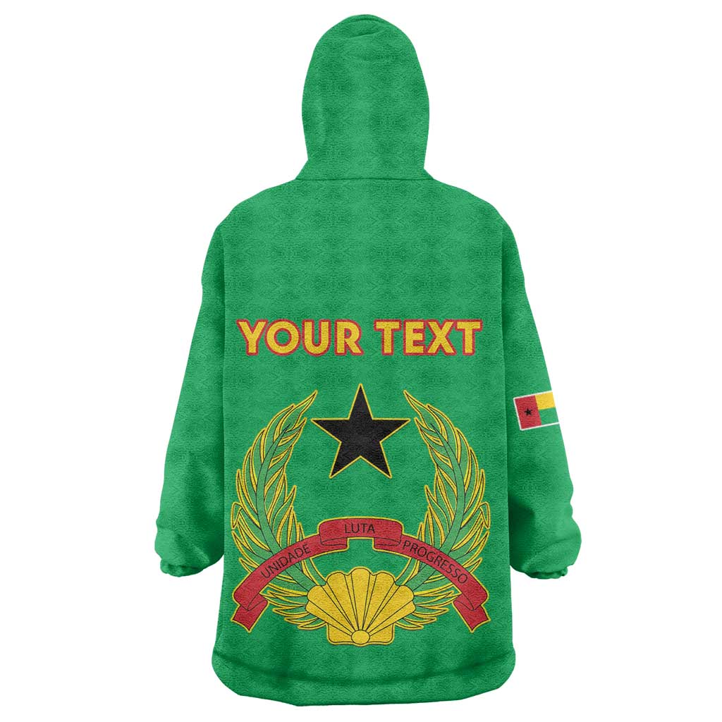 Personalised Afro Guinea Bissau Wearable Blanket Hoodie Dashiki With Coat Of Arms