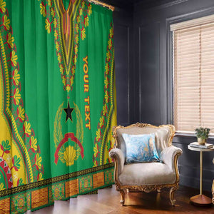 Personalised Afro Guinea Bissau Window Curtain Dashiki With Coat Of Arms