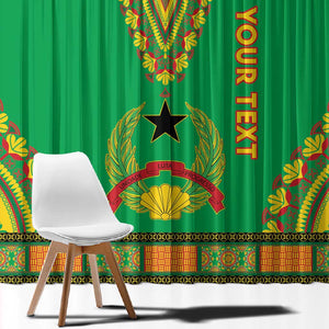 Personalised Afro Guinea Bissau Window Curtain Dashiki With Coat Of Arms