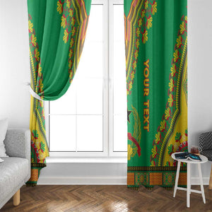 Personalised Afro Guinea Bissau Window Curtain Dashiki With Coat Of Arms