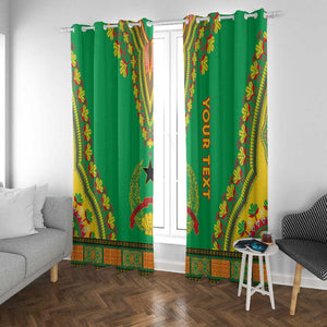 Personalised Afro Guinea Bissau Window Curtain Dashiki With Coat Of Arms